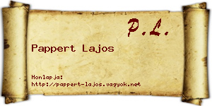 Pappert Lajos névjegykártya